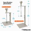 chi tiết khuấy sơn cho thùng 20L cố định nâng hạ tay THE RB-BA