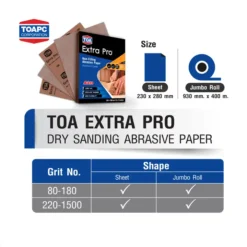 Nhám tờ TOA EXTRA PRO chà gỗ, chà sơn