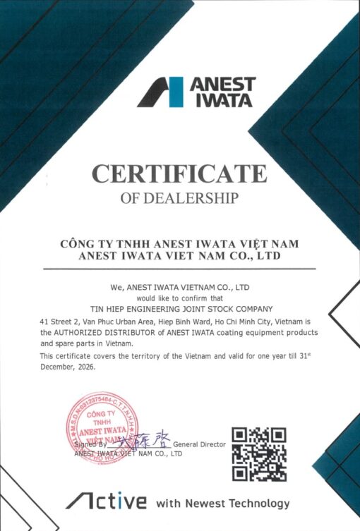 Chung nhan Tin Hiep dai ly Iwata chinh hang 2026